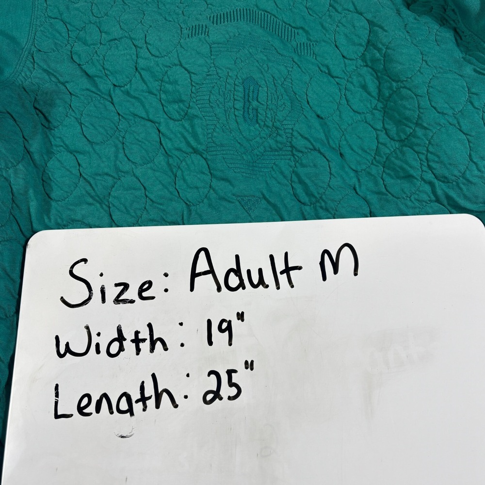 Vintage 80s Buckingham Quilted Collared Sweatshirt Womens M Teal Green Grandma - Picture 7 of 7